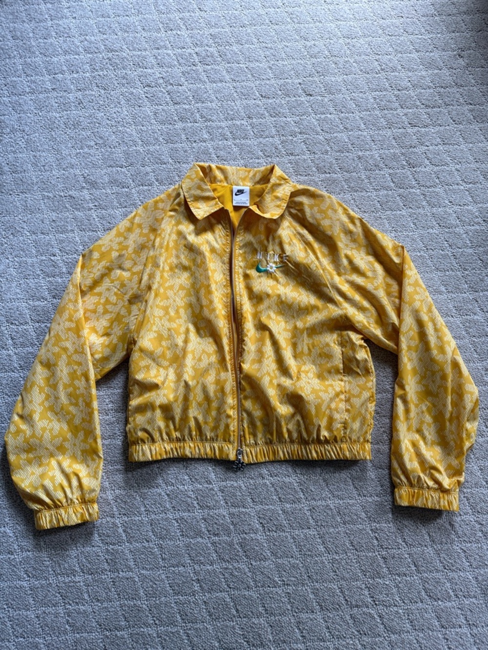 Nike Yellow Floral Windbreaker Jacket
